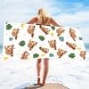 Beach Towel Sloth And Leaves Pattern Sun Protection Windproof Suitable For Swimming Pool Camping Travel Blanket