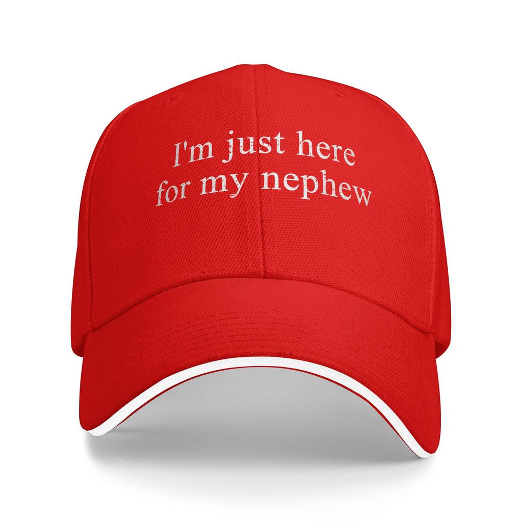 Vintage Funny I'm Just Here for My Nephew Casual Baseball Cap Spring Trucker Hat Outdoor Sport Snapback Cap Men Baseball Caps