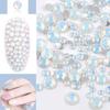 350 ks Nail Art Ploché Nehty Sněhový Protein Sklo Křišťálová Barva Diamantové Doplňky Přívěsky na Nehty 3D Nail Art Dekorace Nehtů Třpytky Diy Kamínky