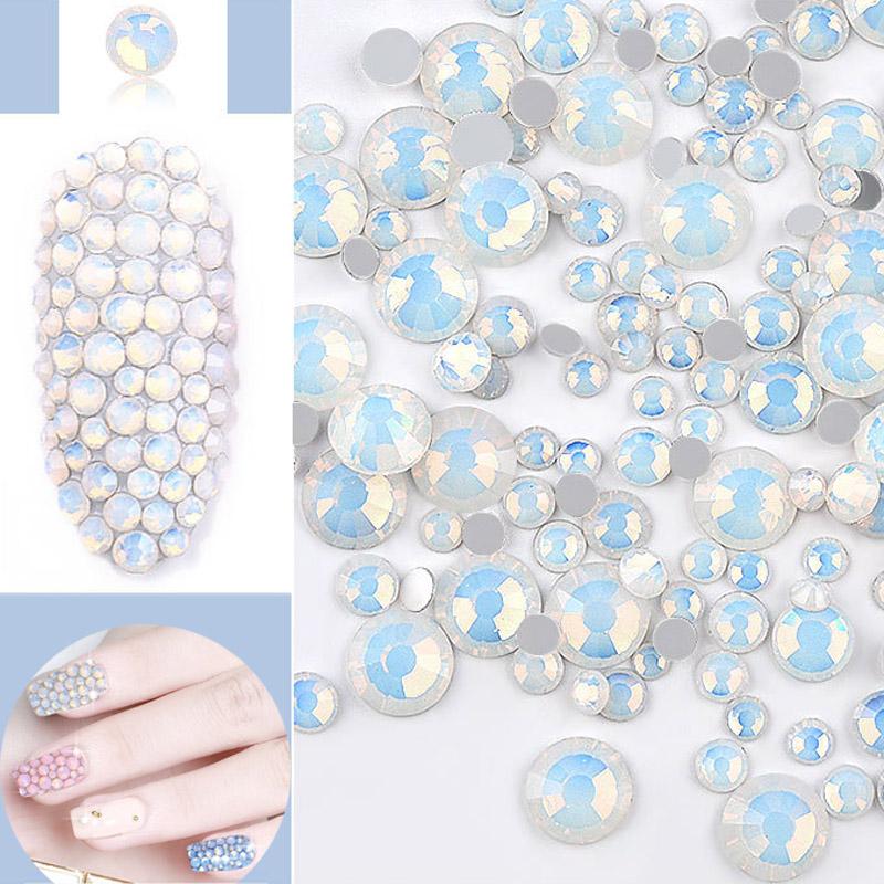 350 ks Nail Art Ploché Nehty Sněhový Protein Sklo Křišťálová Barva Diamantové Doplňky Přívěsky na Nehty 3D Nail Art Dekorace Nehtů Třpytky Diy Kamínky