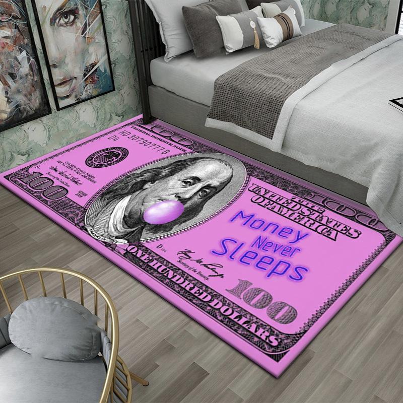 Tappeto Tappetino Tappeto Stampa Banconote Dollari Colorato Creativo Grande Area Camera da Letto Ingresso Antiscivolo Resistente alle Macchie Decorazione per la Casa