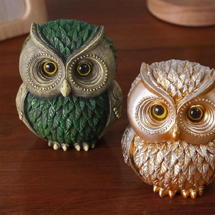 Owl Figurines Home Decors Accents Resins Owl Statue for Home Office Bedroom Bookshelfs Decors Small Animal Sculptures