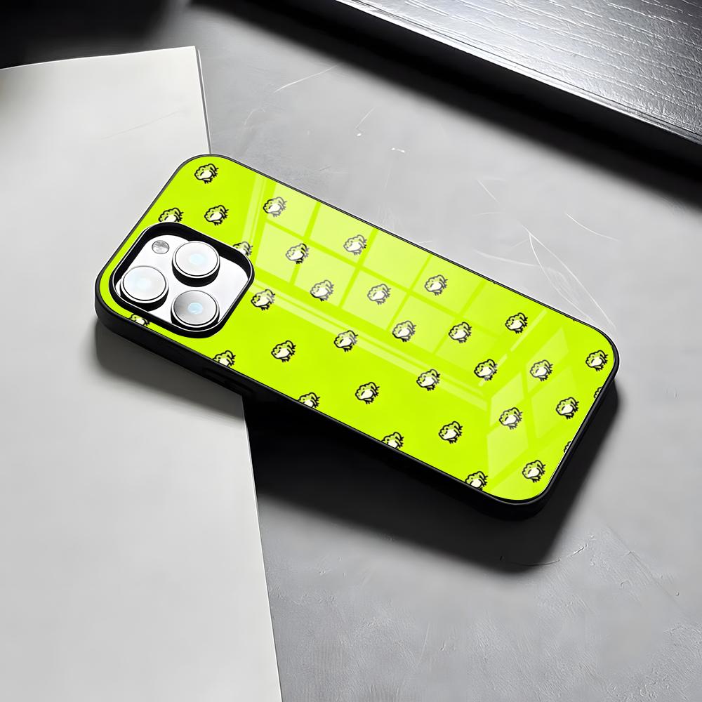 Cute Green Frog Phone Case For IPhone 17 Pro Max 15 Pro 16 14 Plus 12 13 Mini 11 Pro Shockproof Glass Cover