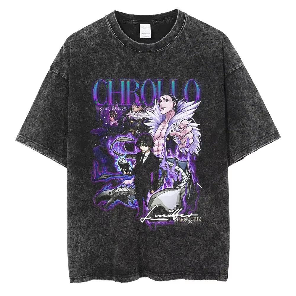Summer Hot Sale  Anime HUNTER×HUNTER Print T-shirts Y2K Men Women Retro T Shirt Hip Hop Streetwear Oversized T-shirt