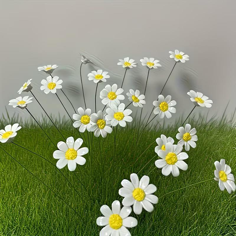 New 6/8/10pcs Ceramic Daisy Flowers Handcrafted Eternal Blooms DIY Ornament Home Decoration / Outdoor Photography