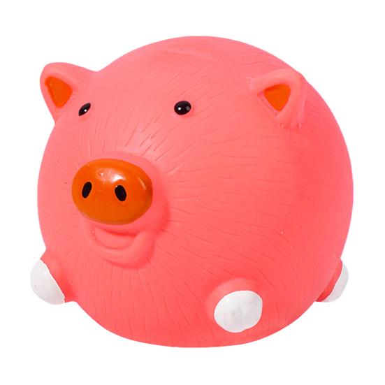 Balle jouet pour chien en latex avec couineur, cochon, poussin et vache, jouet à mâcher interactif pour le jeu de lancer-rattraper.