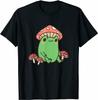 Frog with Mushroom Hat Cute Cottagecorre Aesthetic T-Shirt Black Mens