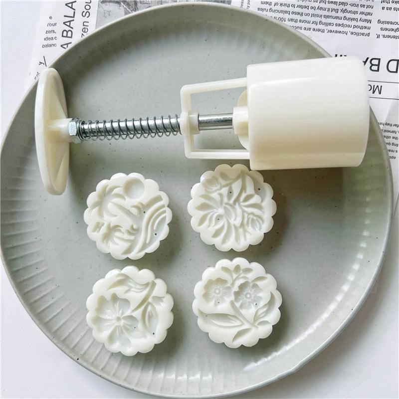 Mooncake Mold Cookie Stamp Chinese Mid Autumn Moon Cake Maker Flower Shape Decoration Tools for Baking DIY Cookie