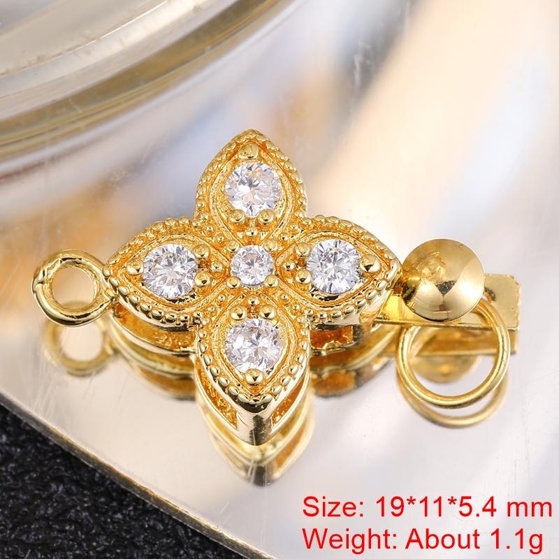 Juya Handmade Gold Silver Plated Fastener Bail Connector Clasps Accessories For Needlework Pearls Beads Jewelry Making
