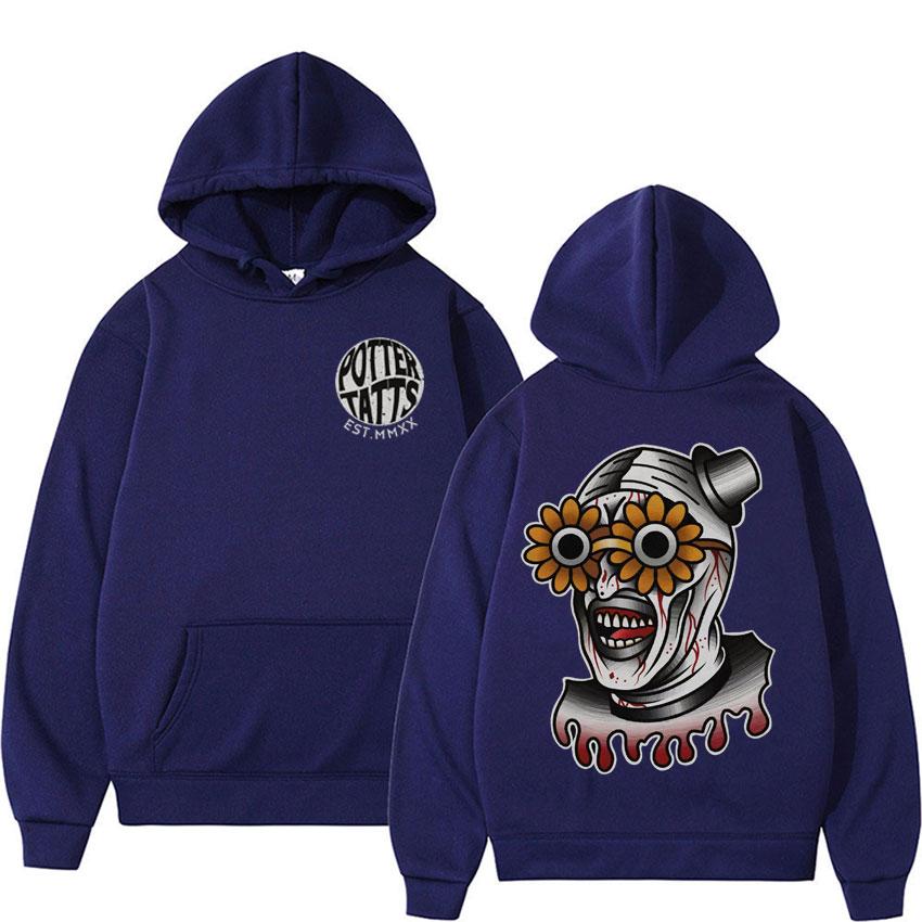 Art The Clown Iconic Horror Icon Hoodies Traditional Tattoo Style Sweatshirts Men Women Y2k Vintage Trend Gothic Hoodie