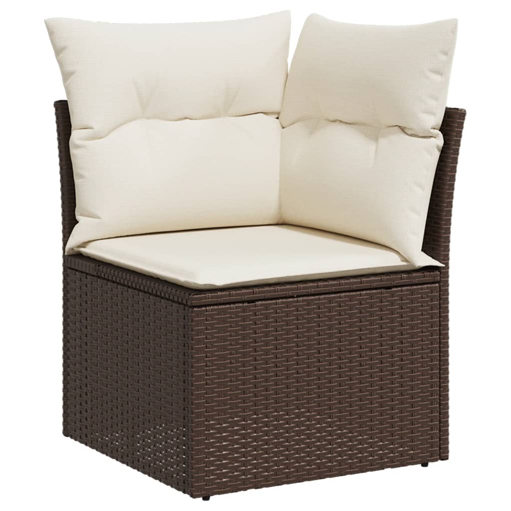 Vidaxl 10-Cz. Tuinmeubelset Met Kussens, Bruin Polyrattan