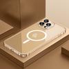 Capa magnética para iPhone 11 12 13 14 Pro Max Capa traseira Magsafe transparente para iPhone 13 Pro Max 12 Capa Moldura de metal Protetor de telefone Lente de vidro