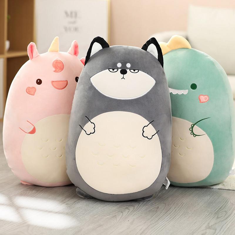 45-80cm Squish Kissen Plüsch Spielzeug Tier Kawaii Einhorn Dinosaurier Löwe Hase Weiche Schöne Kumpel Gefüllte Kissen Geschenk für Kinder Mädchen