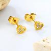 Fashionable Exquisite Heart-Shaped Cut Diamond Earrings Small And Versatile Elegant Ear Jewelry