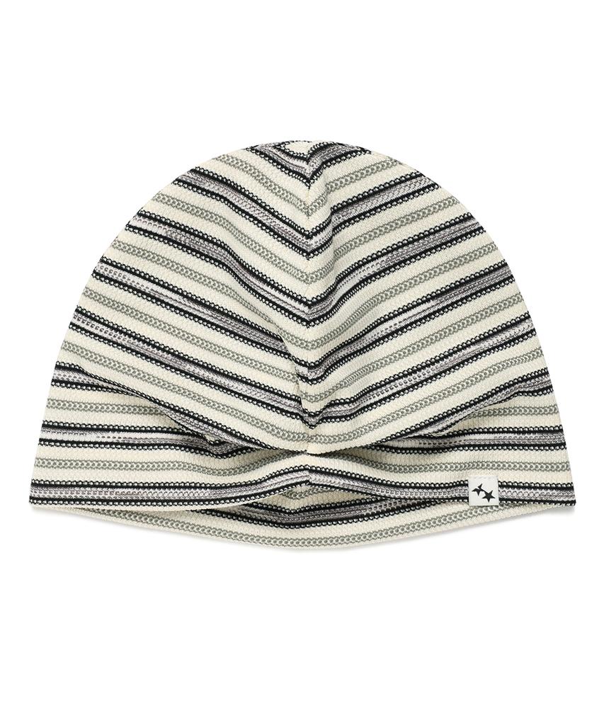 CAVISH Striped Button Beanie Ivory(Cv2Gsuab21A)
