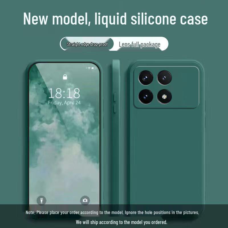 Xiaomi POCOX6 Pro Silicone Case: Solid Color, Rubik's Cube Design, Full Coverage, Anti-drop, Soft Straight Edge.