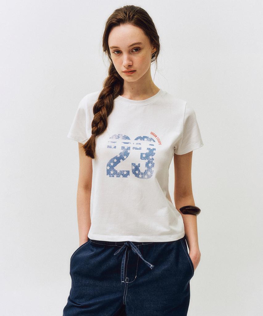 CITTA Retro Star Number 23 T-Shirt_Ctt378(White)