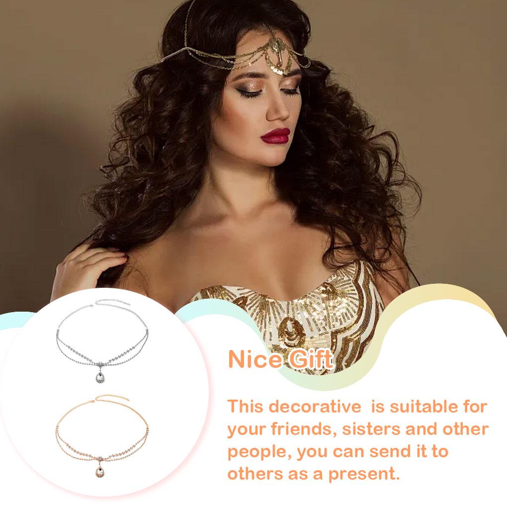 Crystal Forehead Chain Water Drop Rhinestone Fashion Romantic Headband Headwear Decoration Women Party Girls Present