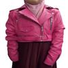 Noora Women's Hot Pink Leather Jacket Motorcycle Autumn Long Sleeve Zipper Soft Lambskin Leather Jackets Ladies Female Coats Outerwear