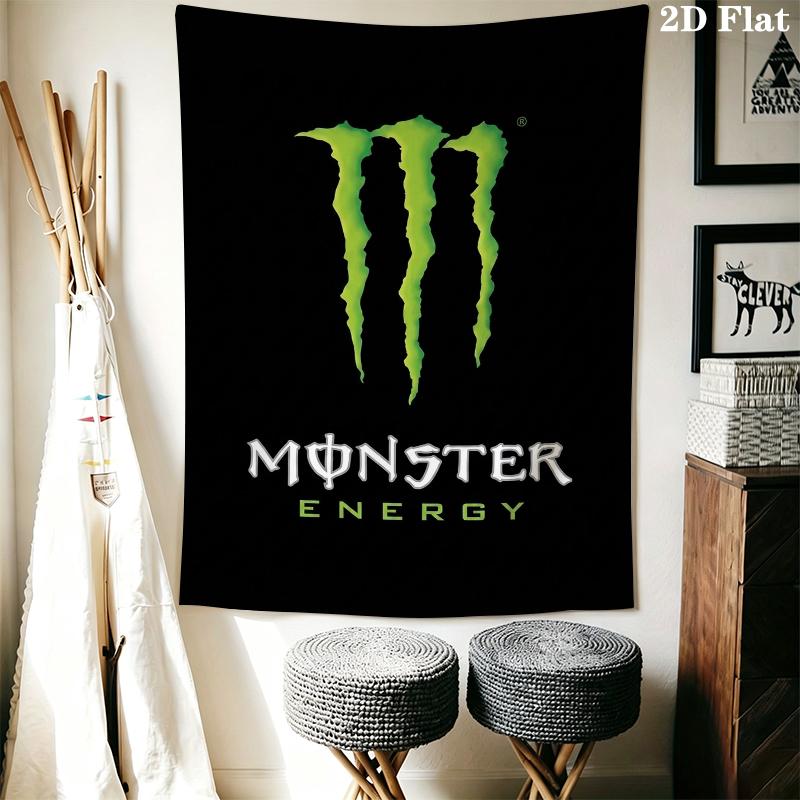 Monster Energy Wall Tapestry Aesthetic Wall Hanging Printed Fabric Blanket Decorative Tapestries for Bedroom Living Room Home Decor
