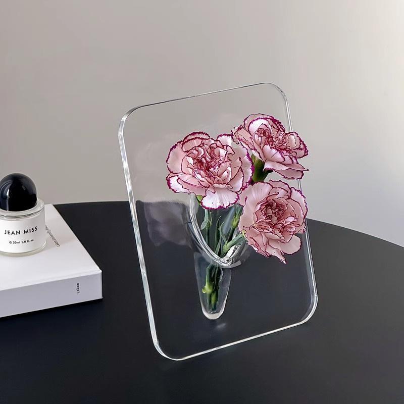 Vaso Portafoto in Stile Instagram Semplice Trasparente Acrilico Per Fioriere Idroponiche Vaso da Ingresso Ornamento per Soggiorno