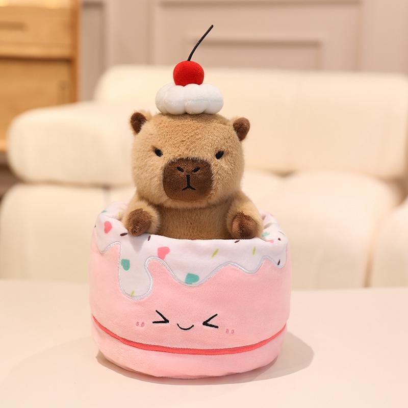 20 cm Tecknad Kaka Capybara Gosedjursdocka Kudde Mat Croissant Bröd Våfflor Cosplay Capybara Gosedjur Heminredning Present Designad För Jul