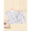 Kids Cartoon Pajama Set Comfortable Breathable Home Wear For DIY Hand Painted Graffiti Art Creative Drawing