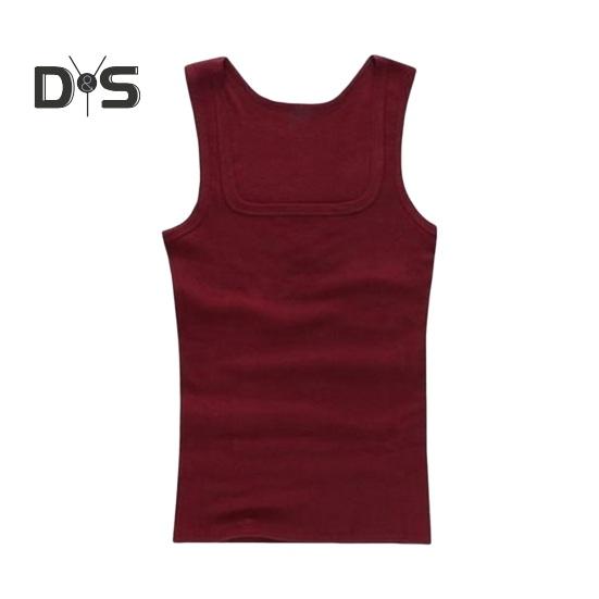 Men Sports Vest Square Neck Slim Fit Breathable Soft Sweat Absorption Solid Color Mid Length Elastic Casual Jogging Gym Tank Top Undershirt