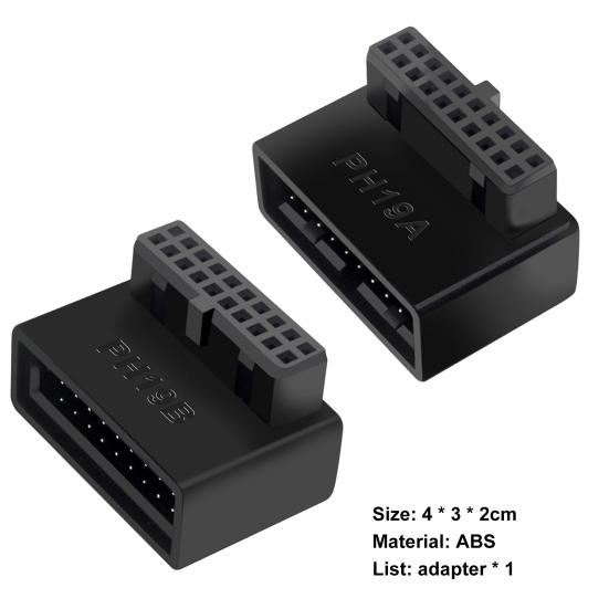 Motherboard USB Converter Easy Installation Pin 90 ABS USB3.0 19/20 Lossless Transmission Degree Adapter