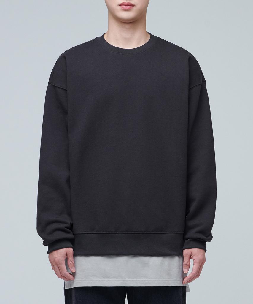 Musinsa Standard Layered Crew Neck Long Sleeve T-Shirt_Long Length [Light Gray]