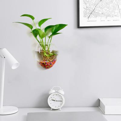 Hydroponic Vase Flower Water Drop Heart Shape Transparent Wall Hanging Glass Flower Vase Terrarium Wall Fish Tank Aquarium Container Home Decor