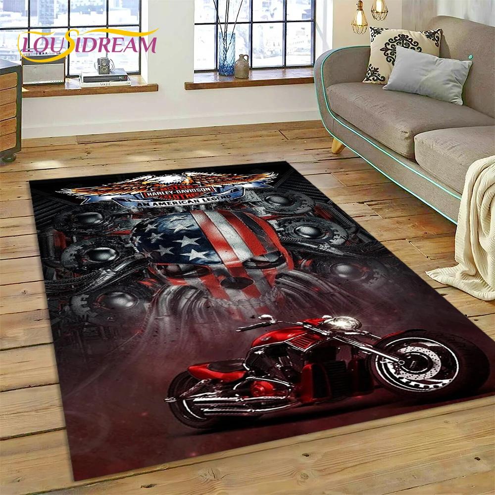 Covor cu Logo Motocicletă Harley-y Stil 27 pentru Sufragerie Dormitor Decor Casă, Covoraș Antiderapant pentru Canapea Preș de Intrare Cadou copii
