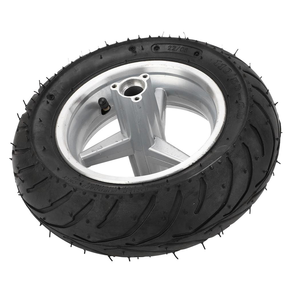 Electric Scooter Rear Tire Rubber Inflation Scooter Tire with Aluminum Alloy Wheel Hub 110 50 6.5 Replacement
