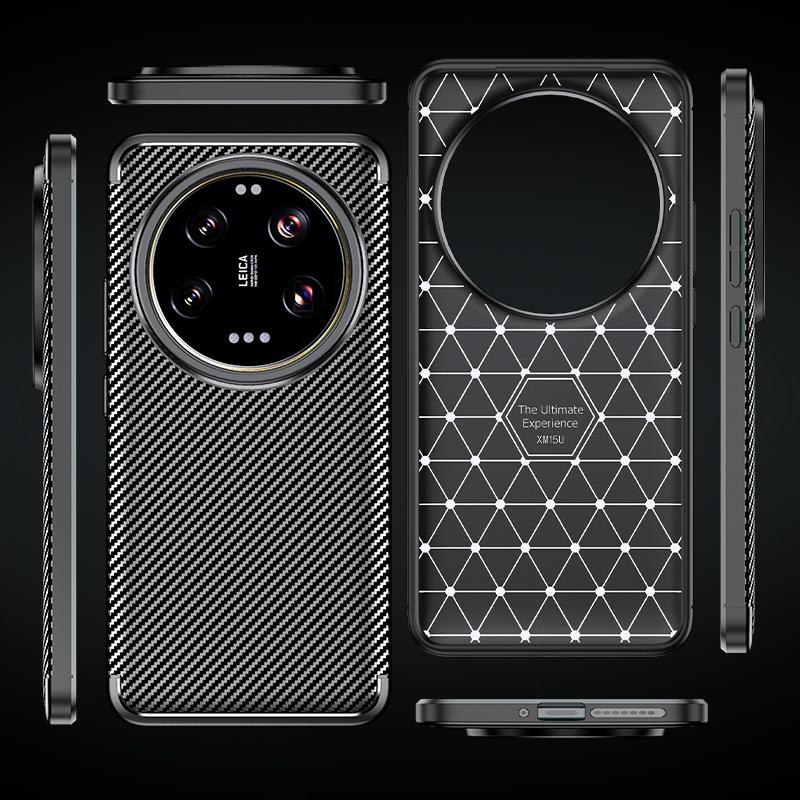For Xiaomi 15 Ultra Case Cover Mi 15 Ultra Capas Carbon Fiber Shockproof Armor Back Bumper TPU Soft Cover Xiaomi 15 Ultra Fundas
