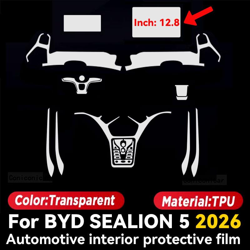 For BYD Sealion 5 2026 Car Interior Center Console Screen Protective Film Anti-scratch Repair Film Sticker Accessories