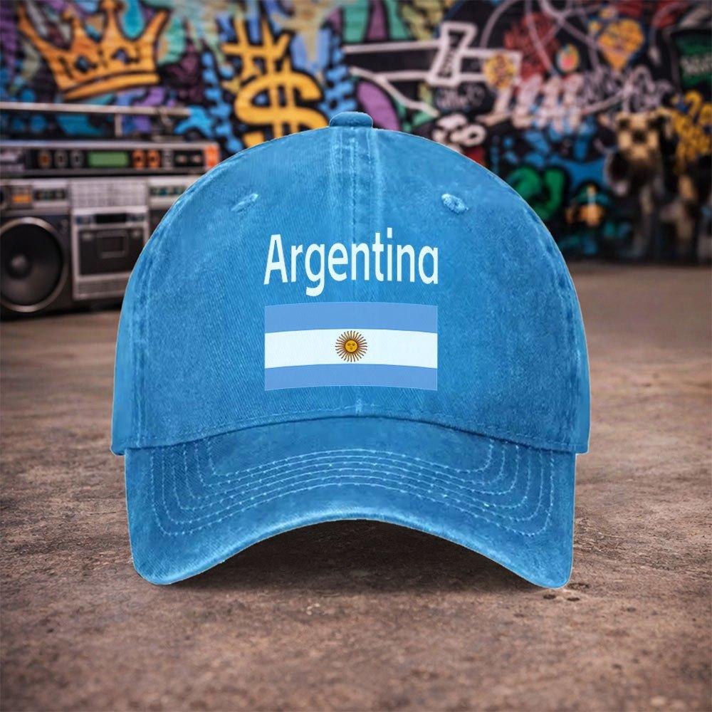 Pc Argentina Flag Baseball Cap Suitable for Unisex  Women Lightweight Hook  Loop Duckbill Hat with Argentina National Print Un
