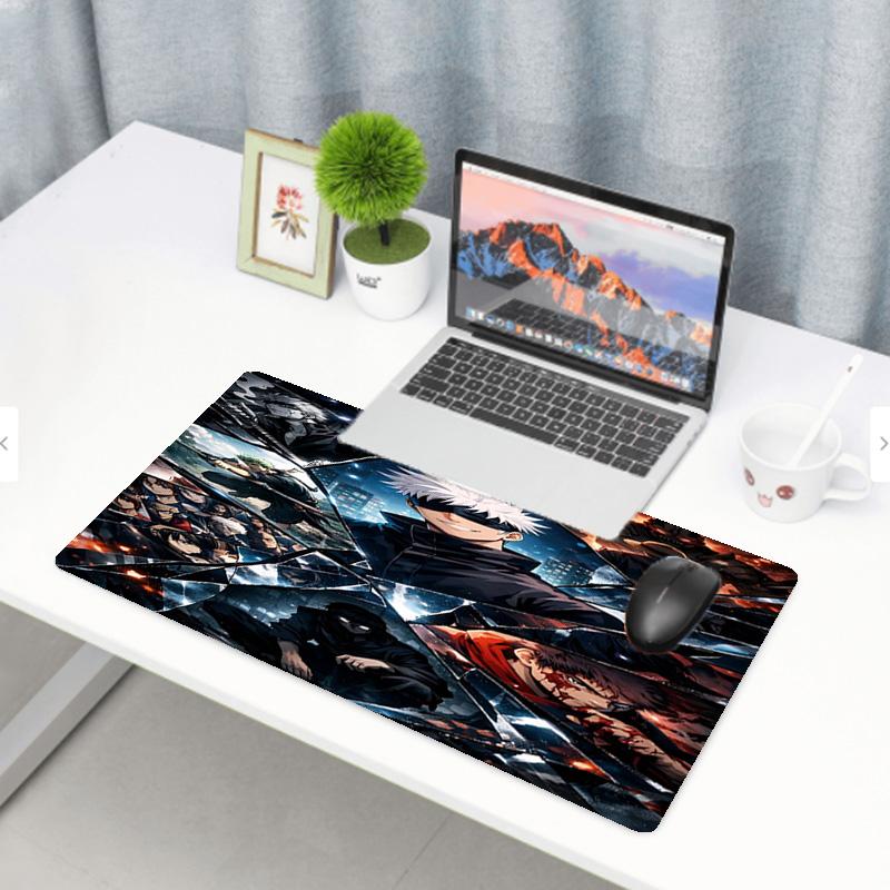 Jujutsu Kaisen Print Mouse Pad, Anti‑Slip Desktop Keyboard Mat, for PC Laptop Gaming Working Daily Use, Cool Festival Surprise Gift