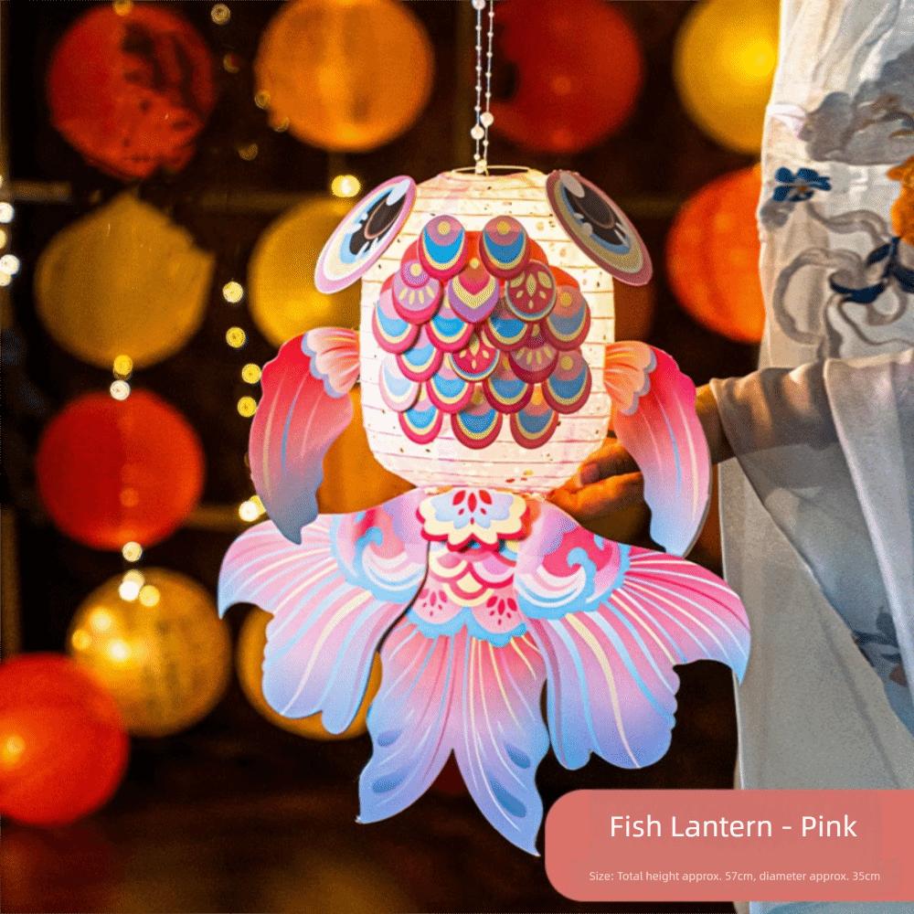 New Cartoon Goldfish Mid-Autumn Festival Lantern Material Package Handmade Mid-Autumn Festival DIY Lantern Koi Lantern Festival