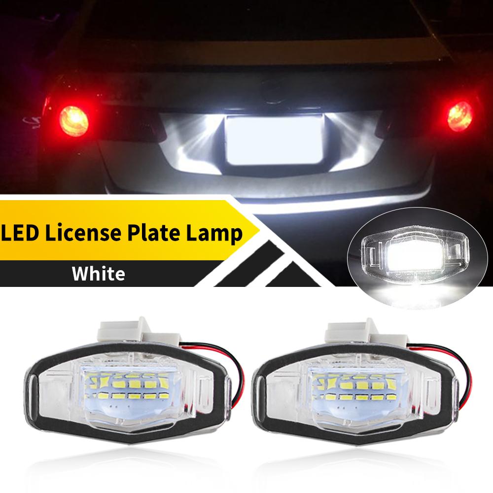 2pcs 6000K LED License Number Plate Light White For 2013-2015 9th Gen Honda Civic Sedan (not for DX Model) Pilot 2003-2008