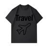 Men's 100% Cotton Crew Neck Short Sleeve T-Shirt, Casual Travel Airplane Graphic Print Comfortable Lightweight Tee For Daily Outdoor Vacation Street W