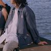 adidas Originals X Chang Chang Xiong Együttműködés SS23 Egyszínű Zsebes Címke Logó Cipzáros Galléros Kabát Férfi Kabát Sötétkék IS0644