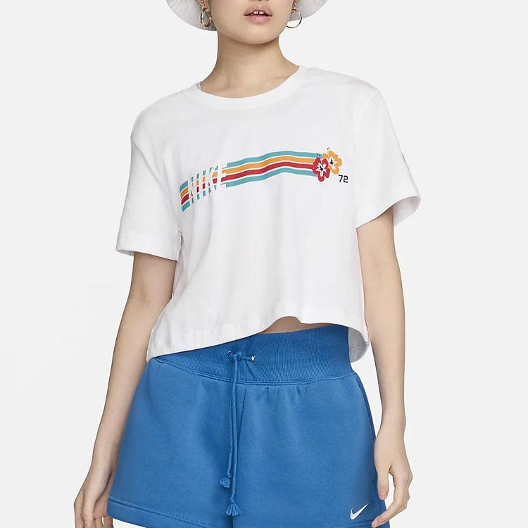 Nike Sportkleding Ronde Hals Pullover Comfortabel Casual Sport Korte Mouw Verlaagde Schouder T-shirt Dames T-shirt Wit HF4616-100