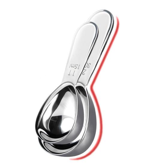 Linguriță de măsurare din oțel inoxidabil pentru cafea, lingură de 15/30 ml pentru cafea măcinată, zahăr, condimente, instrument de măsurare pentru gătit cu mâner scurt