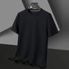 Short Sleeved Polo shirShort Sleeved Waffle Solid Polot Fashion Splicing Men's Round Neck Top Cotton Daily Short Sleeved T-shirt