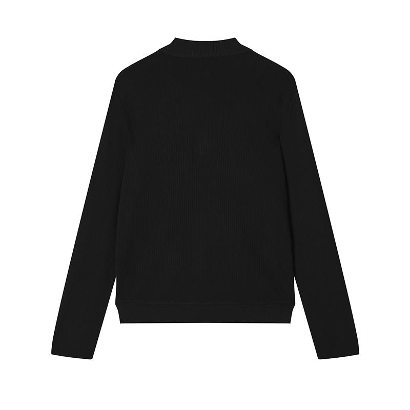 Fila White Fashionable Versatile Knitted Sweater Women Tops Black F11W533404FBK
