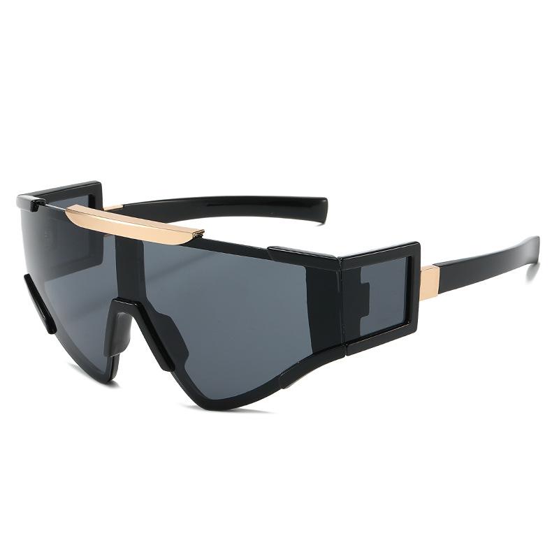 Lunettes de soleil Fashion Shield Femmes Hommes Surdimensionnées Coupe-vent Punk Lunettes de soleil Monobloc Lunettes de protection Marque de luxe Nuances Sport Uv400