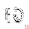 New 925 Sterling Silver Ear Stude & Earrings Hollow Love Charm  Rouand Shape Earrings for Women Jewelry Genuine Gifts