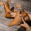 2024 Nuovi Stivali da Donna Stivaletti Tacco Spesso Chelsea Boots Scarpe Casual a Punta Romana Semplici Comodi Stivale Donna Botas Femenina