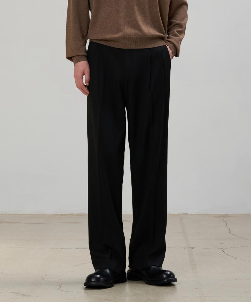 HYOJI Double-Pleat Semi-Wide Slacks (All Seasons, Summer - 8 Colors) (Type A)