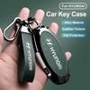 Car Key Case Cover Protect Shell Keyring Pendant For Hyundai Santa Fe 2023 2024 Sonata Grandeur Staria Kona Ioniq Tucson Elantra